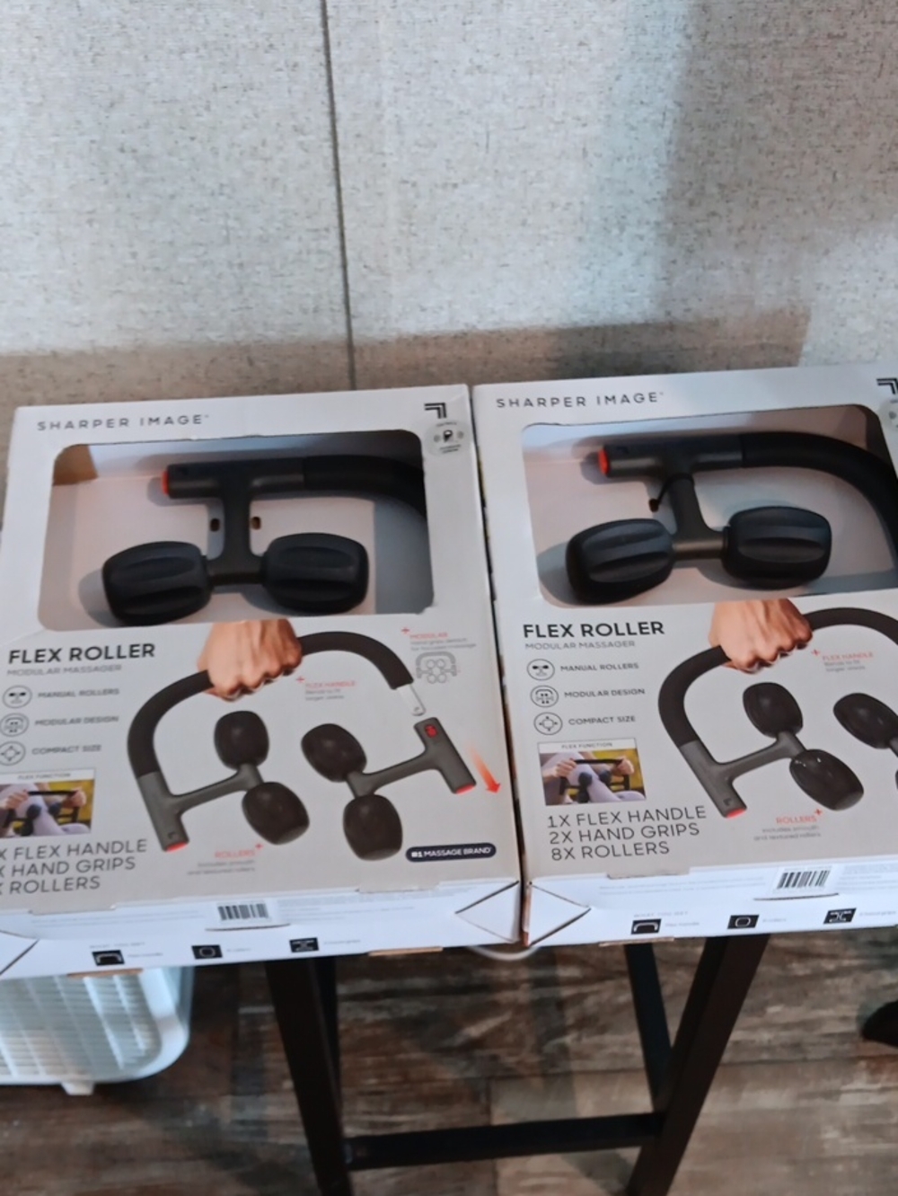 Sharper Image Black Flex Roller Modular Handheld Massager (Black) 2 Sets